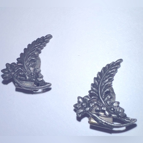 ❌ SOLD not for sale gift Vintage Fern Leaf Flower cast pot metal early 20th C - Picture 2 of 5